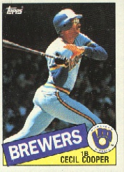 1985 Topps Baseball Cards      290     Cecil Cooper